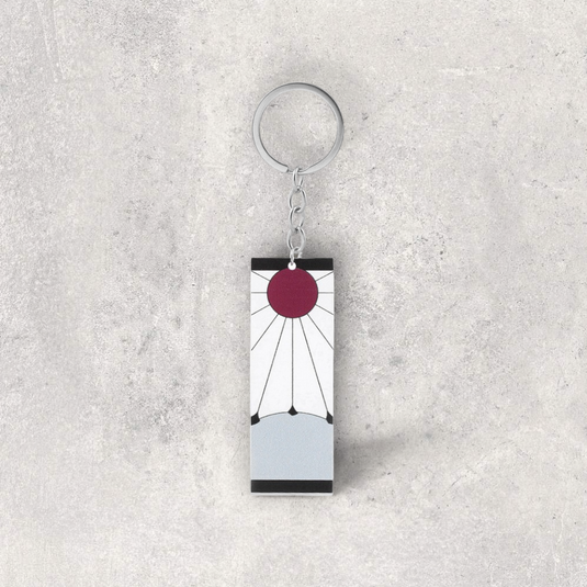 Porte-clés animé japonais Tanjiro accroché à une trousse