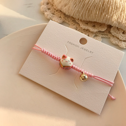 Bracelet Porte-Bonheur avec Maneki Neko - Symbolisez la chance avec ce chat emblématique neko bijoux japonais