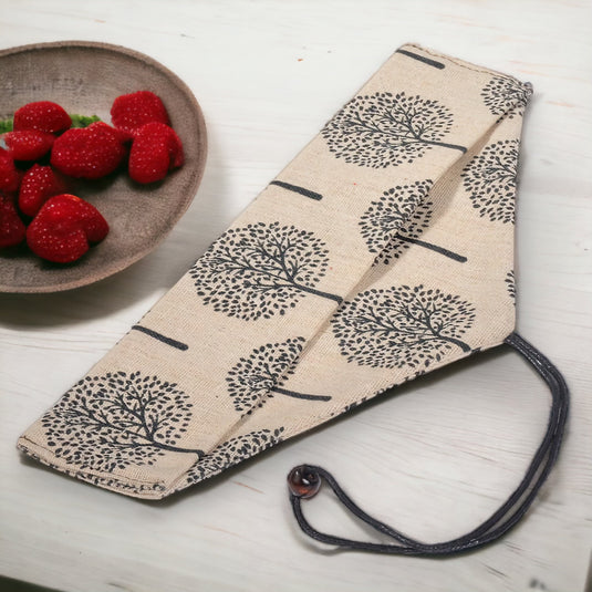 Étui pour Baguettes en Lin et Coton - Gardez vos couverts à portée de main avec ce design japonais élégant.