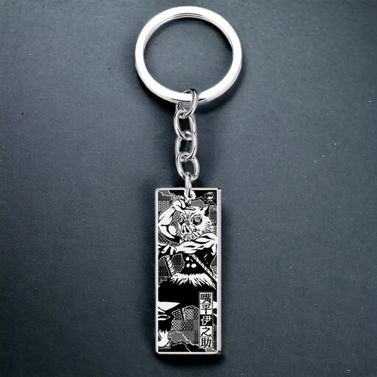 Porte-clés Inosuke - Emportez l'énergie et la bravoure d'Inosuke avec ce porte-clés, un produit japonais inspiré de Demon Slayer