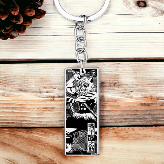 Produit Japonais - Porte-clés Inosuke (Demon Slayer) - Accrochez ce porte-clés et ajoutez une touche de l'univers de Demon Slayer à votre quotidien