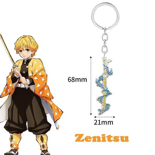 Produit Japonais - Porte-clés Sabre de Zenitsu - Personnalisez votre trousseau de clés avec ce porte-clés en métal représentant le célèbre sabre de Zenitsu de Demon Slayer.