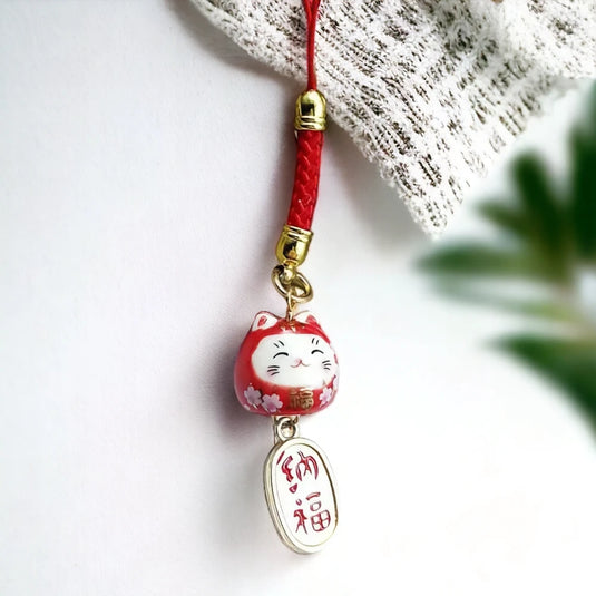 sangle maneki neko pour téléphone produit japonais et idées cadeaux japonais - chat japonais