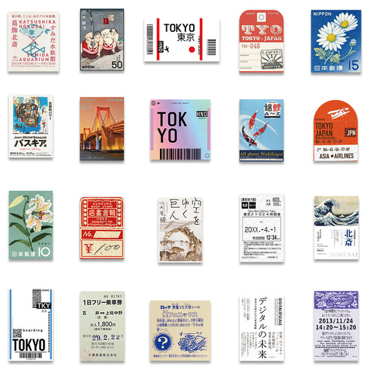 Lot de 20 autocollants Japonais Lifestyle - Tout l'univers du Japon chez Japonify