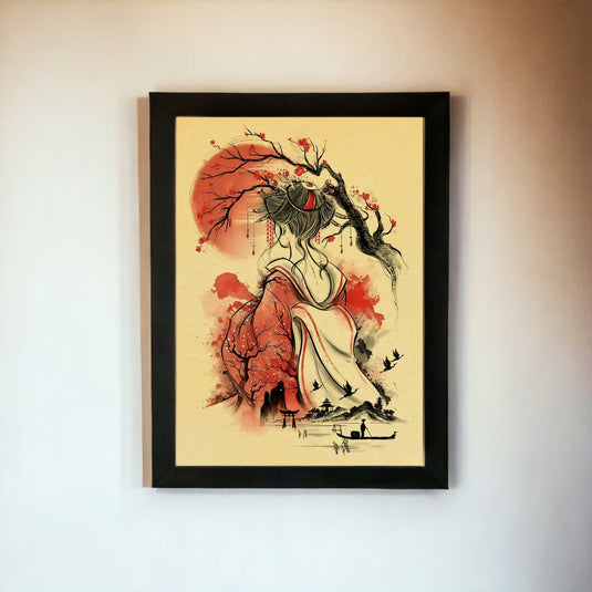Art de Geisha - Ajoutez une touche d'esthétisme japonais à votre espace avec cette affiche gracieuse