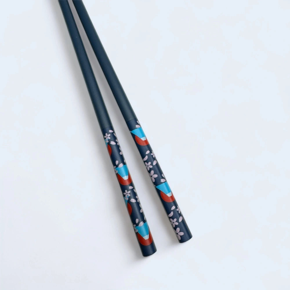 Baguettes japonaises bambou Mont Fuji, bleu, Japonify - Produits - Cadeaux Japonais