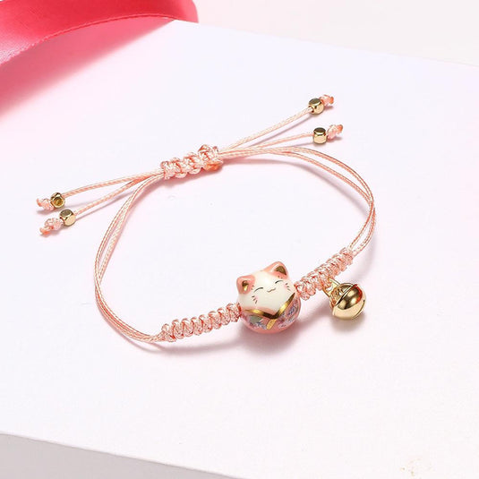 Bracelet Porte-Bonheur avec Maneki Neko - Attirez la réussite avec ce chat chanceux bracelet japonais