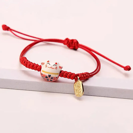 cadeau bracelets japonais rouge maneki neko chat japonais japonify