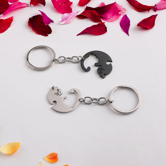 Porte-clé Yin & Yang Neko - Deux chats, une énergie équilibrée : un porte-clé qui célèbre l'harmonie