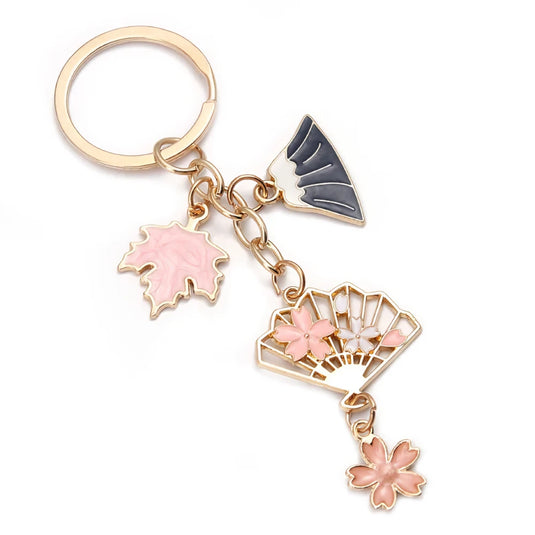 Porte-clés japonais Sakura Mont Fuji, cadeau japonais et idées cadeau fan du japon